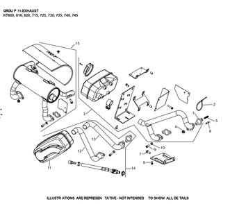 Kt735-3101 Exhaust Diagram and Parts List for KT735-3101  Cub Cadet Lawn Tractor